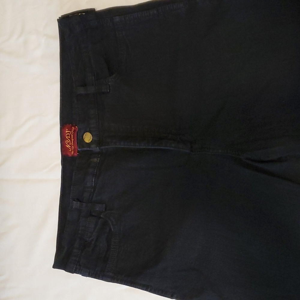 NYDJ black button cuff jeans size 14